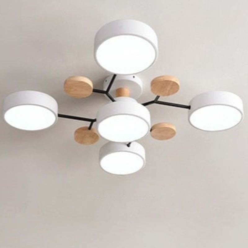 Arisha Geometrische Flush Mount Deckenleuchte Acryl/Holz Wohnzimmer