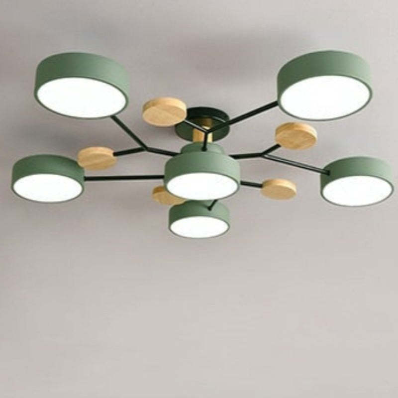 Arisha Geometrische Flush Mount Deckenleuchte Acryl/Holz Wohnzimmer