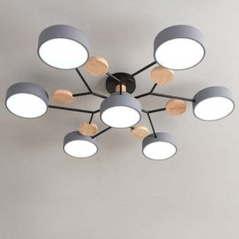Arisha Geometrische Flush Mount Deckenleuchte Acryl/Holz Wohnzimmer