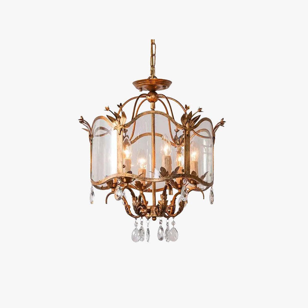 Silva Vintage Käfig Form Pendelleuchte Metall/Glas Wohnzimmer