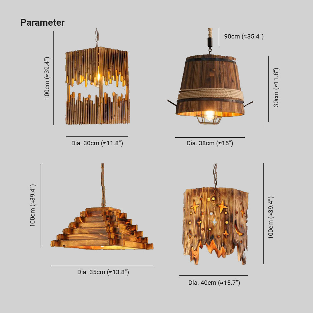 Epoch Designer LED Pendelleuchte Holz Bar Theke Esszimmer