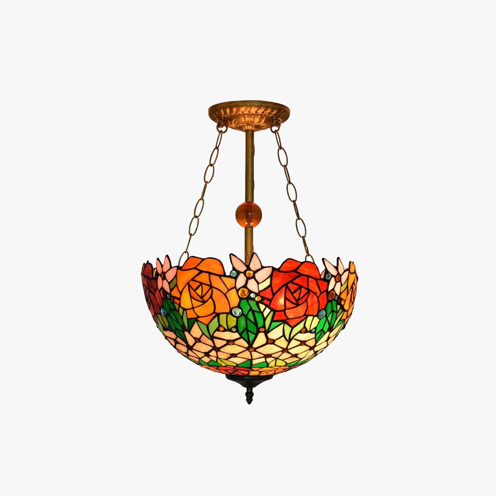 Arisha Vintage LED Pendelleuchte aus mehrfarbigem Glas Wohnzimmer