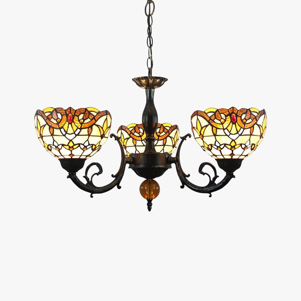 Arisha Vintage LED Kronleuchter Mehrfarbig Glas Wohnzimmer
