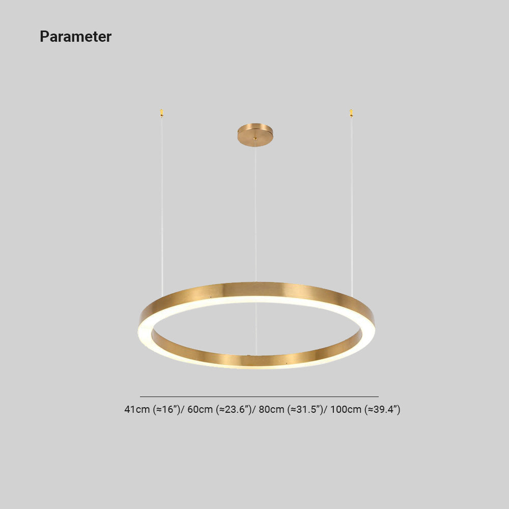Arisha Modern Pendelleuchte Ring Wohnzimmer Schlafzimmer, Gold, Metall Acryl