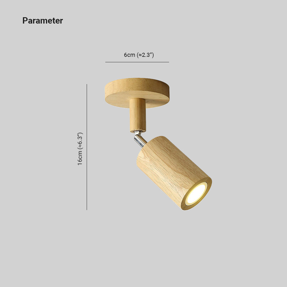 Muto Modern LED Deckenstrahler Zylinder Wohnzimmer Schlafzimmer, 3 Farben, Metall Holz