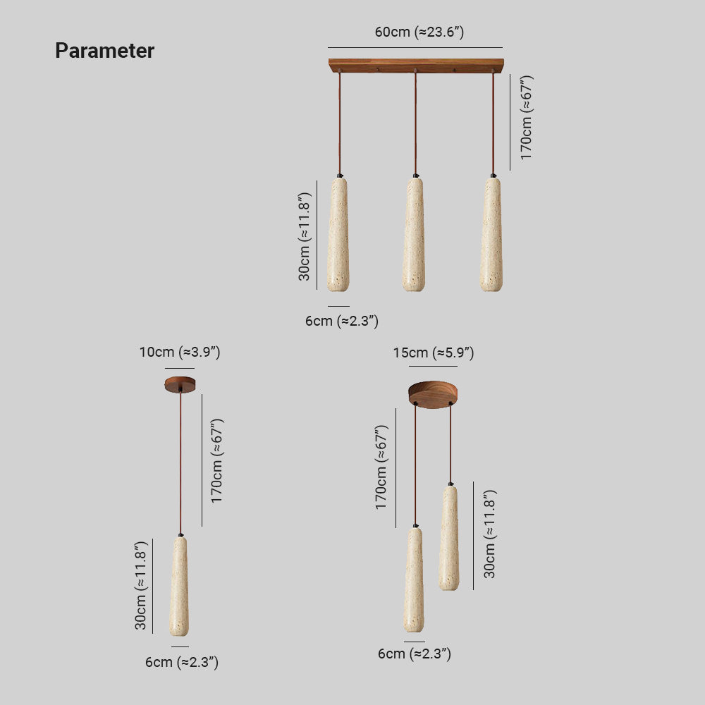 Muto Modern Minimalistische LED Pendelleuchte Wohn/Esszimmer Holz/Stein 1/2/3-Flammig