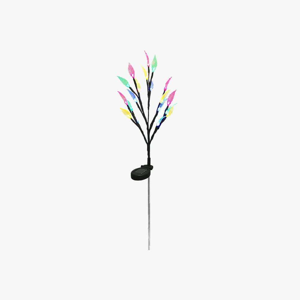 Ray Design LED Stehend Außenleuchte Blatt Solarenergie Schwarz Garten Acryl RGB