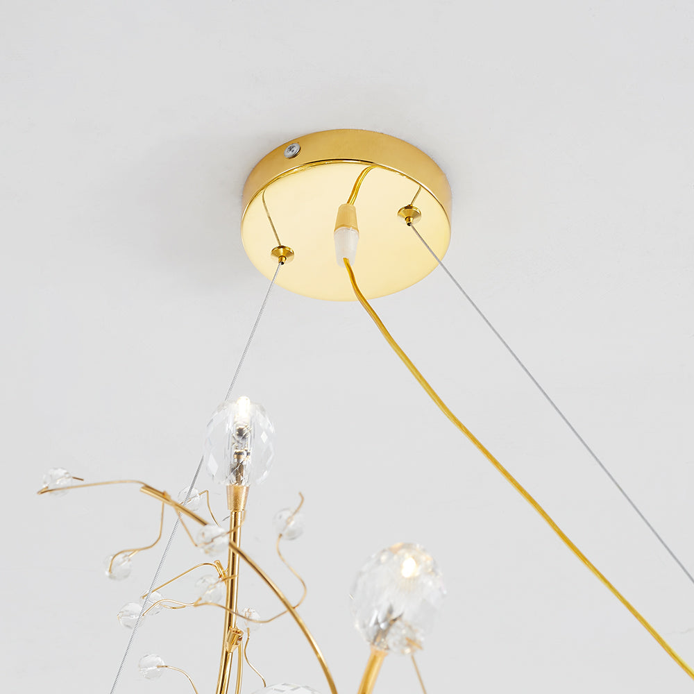 Olivia Design LED Pendelleuchte Gold/Silber Wohn/Schlaf/Esszimmer Metall&Kristall