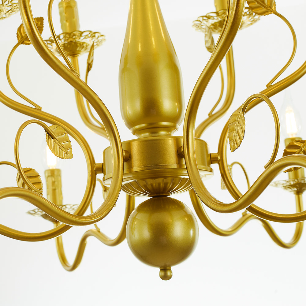 Kristy Kronleuchter Schwarz & Gold, 6/12/16-flammig-Letslighting