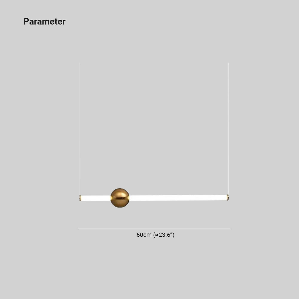 Arisha Modern LED Pendelleuchte Weiß/Gold Wohn/Schlafzimmer Metall&Glas 60CM Lang