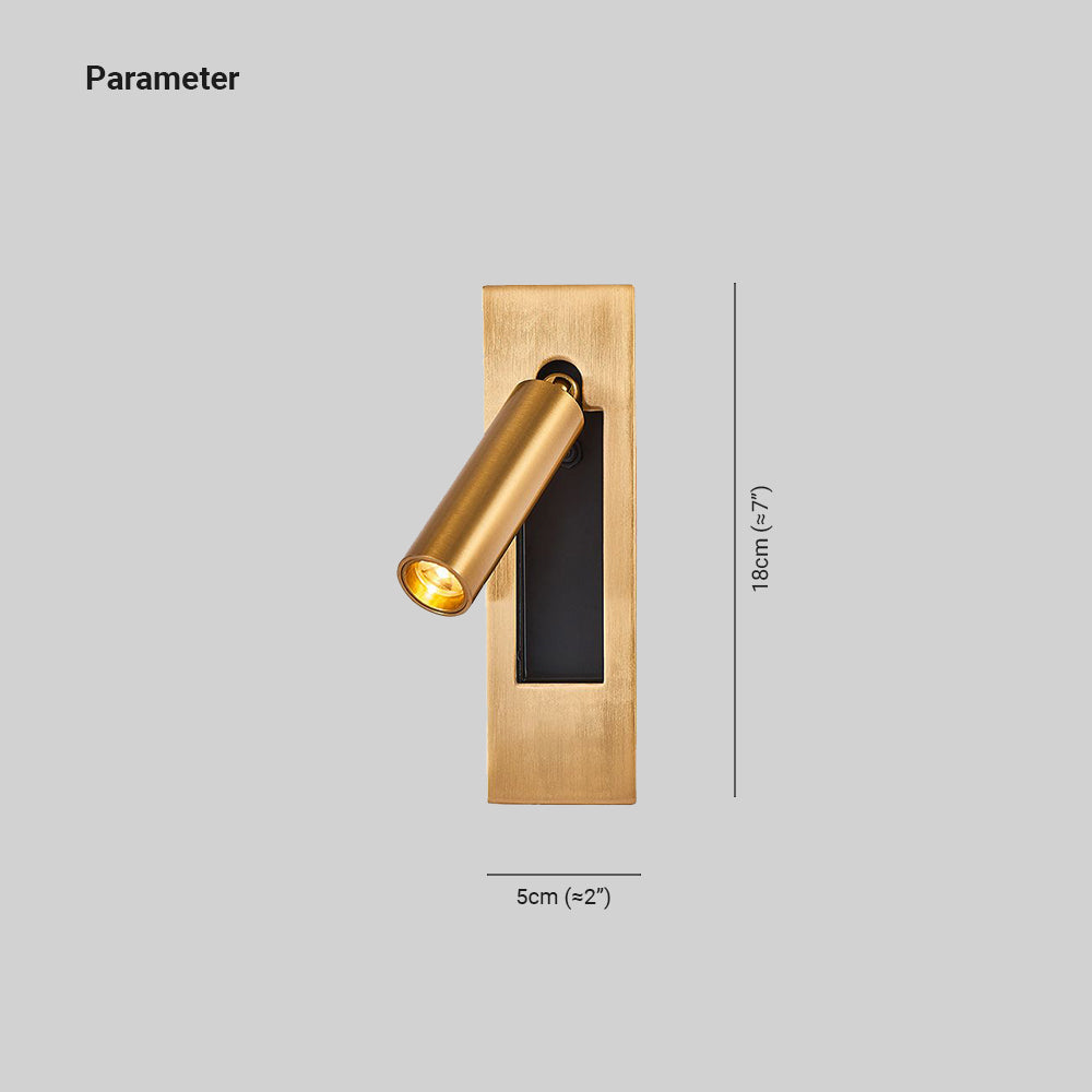 Ray Modern LED Drehbar Wandleuchte/Wandstrahler Schwarz/Gold Wohn/Schlafzimmer Metall 18CM Lang