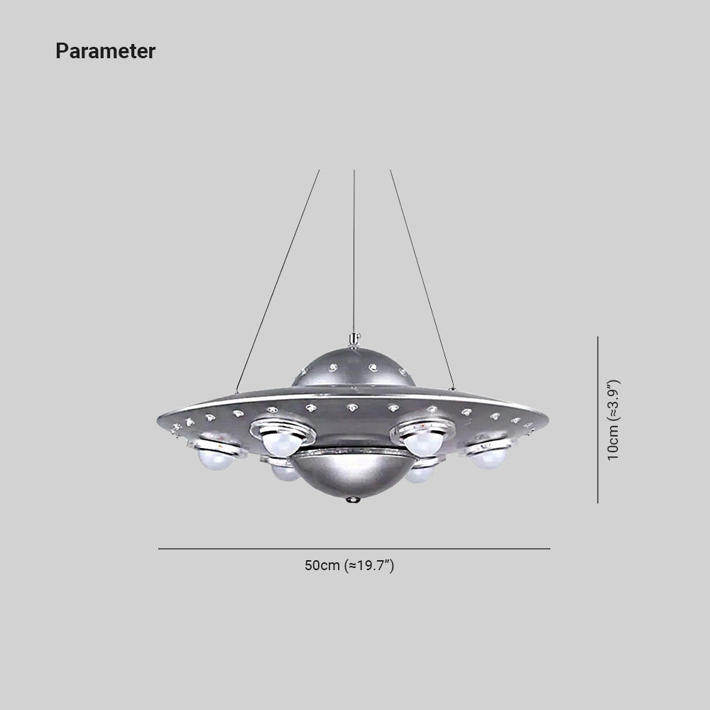 Silva Design UFO LED Pendelleuchte Silber Schlaf/Kinderzimmer Metall&Glas ∅ 50CM
