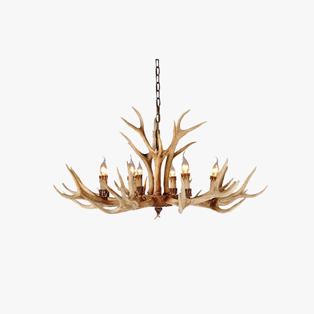 Epoch Vintage Kronleuchter Horn Natur Weiß/Braun/Kaffee Wohnzimmer Harz