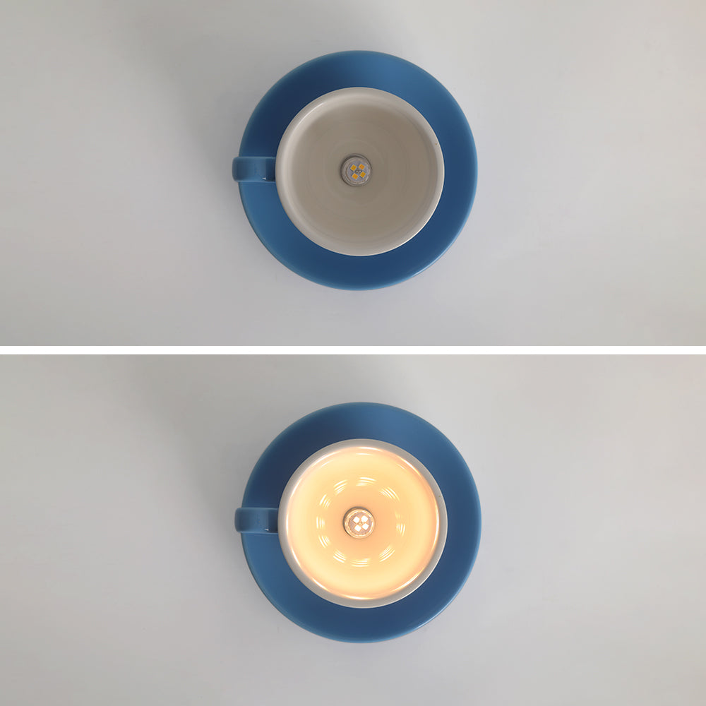 Morandi Modern Deckenleuchte, Blau/Rosa/Gelb, Kaffeetassen, Keramik, Schlafzimmer