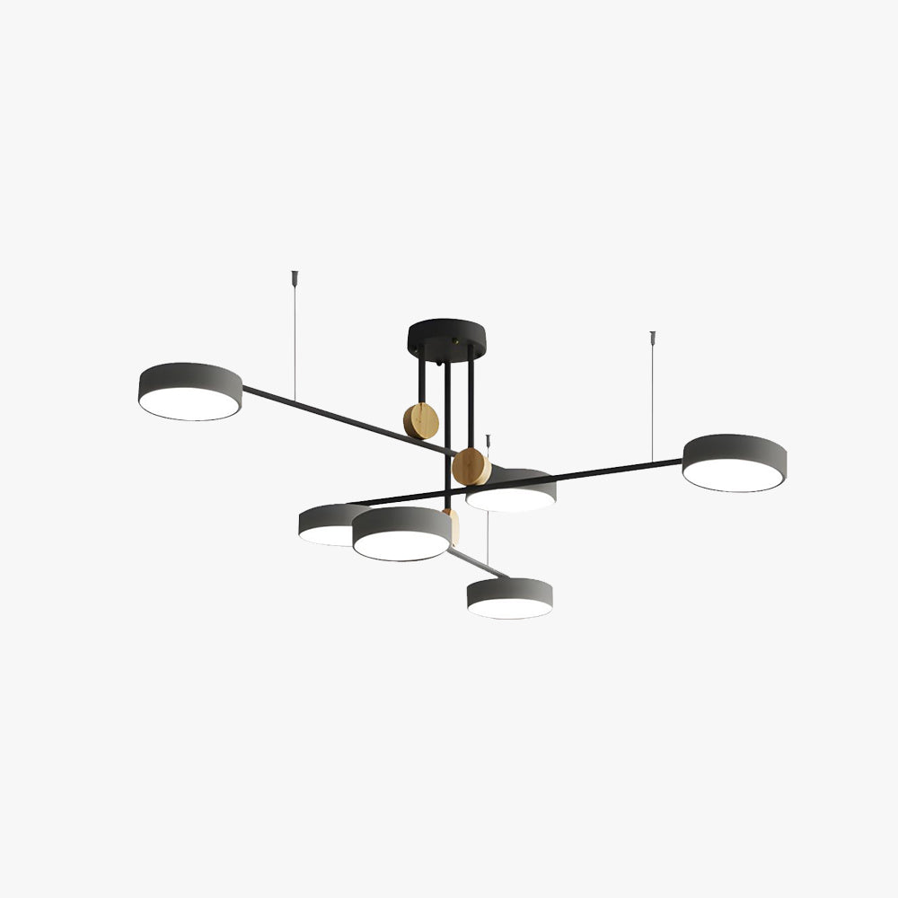 Avi Nordisch Rund LED Kronleuchter Grau/Grün Metall Wohnzimmer-Letslighting