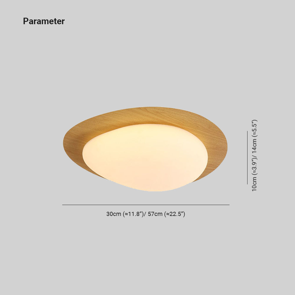 Arisha Minimalistische Modern LED Deckenleuchte Walnuss/Natürlich Arbeits/Wohnzimmer Metall&Acryl Dimmbar