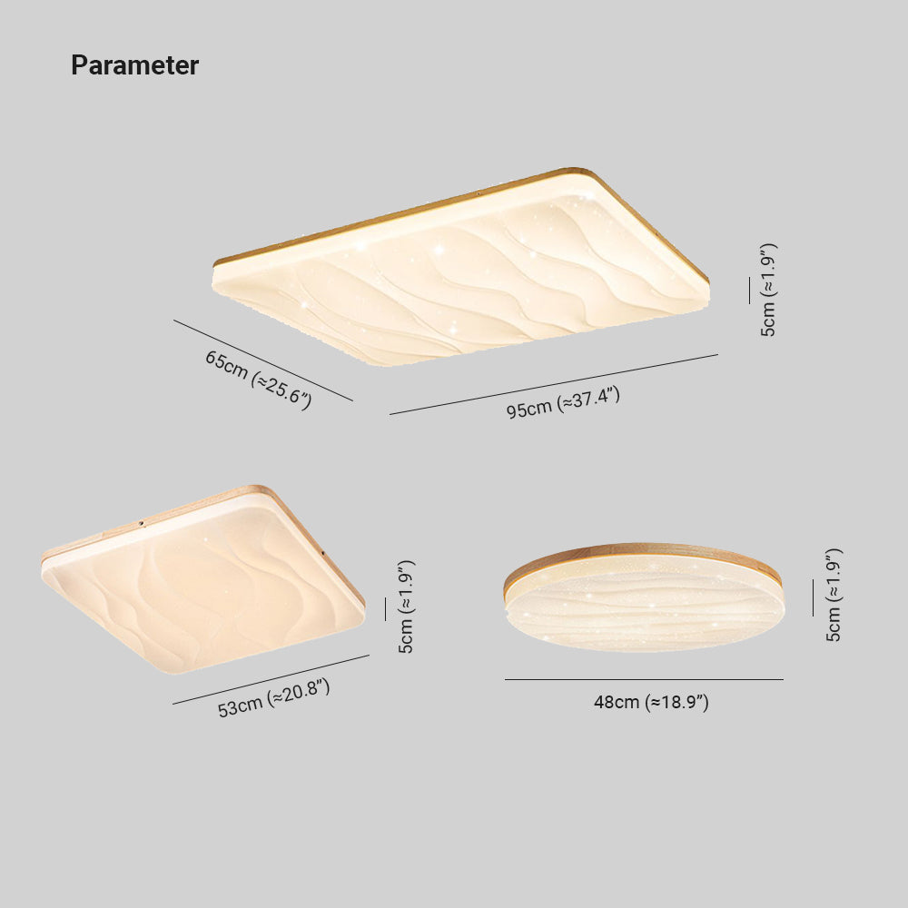 Muto Minimalistisch Geometrische LED Deckenleuchte Weiß Schlafzimmer Holz Acryl 3 Stile