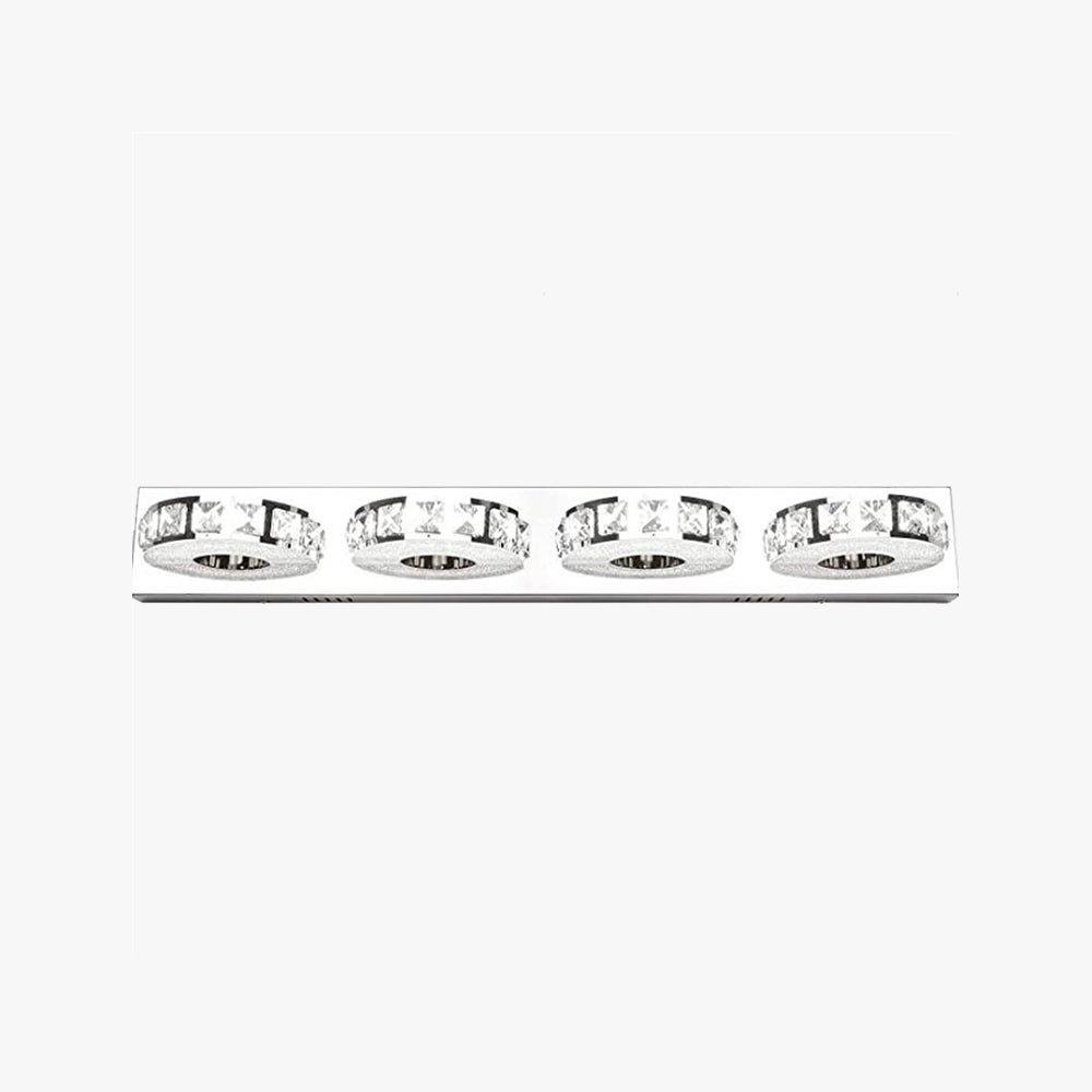 Kristy Mordern Zylindrische LED Wandleuchte Silber Bade/Schlafzimmer Metall Kristall 3/4 Leuchten