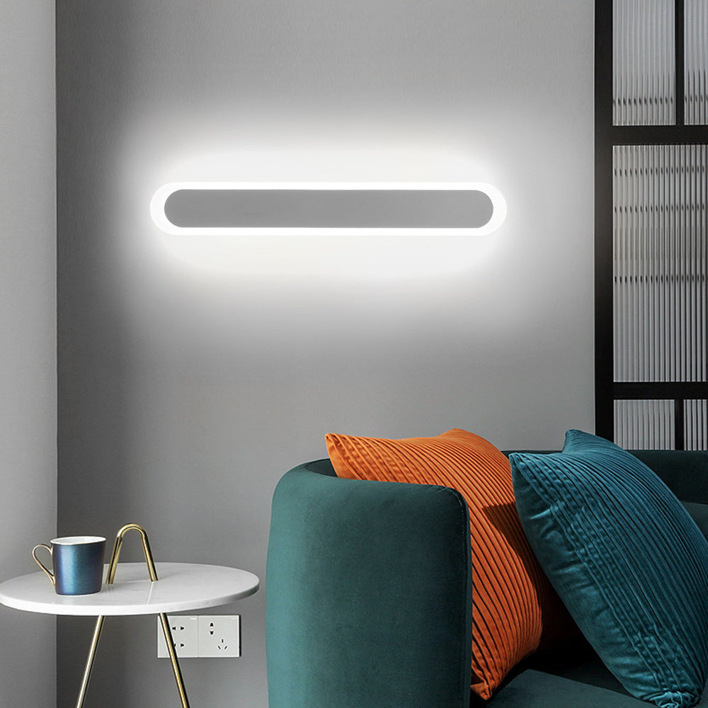 Arisha Modern Linear LED Wandleuchte Weiß/Braun Badezimmer Metall Acryl Größen 40/59/80/99CM