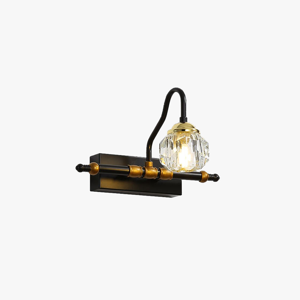 Kristy Moderne LED Wandleuchte Schwarz Bade/Schlafzimmer Kristall