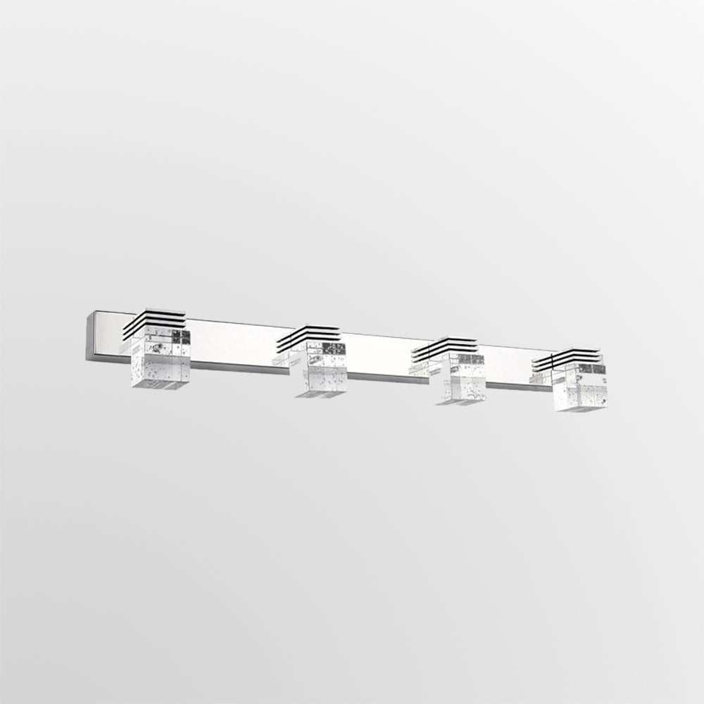Arisha Modern Quadratisch LED Wandleuchte Silber Schlaf/Badezimmer Metall Kristall