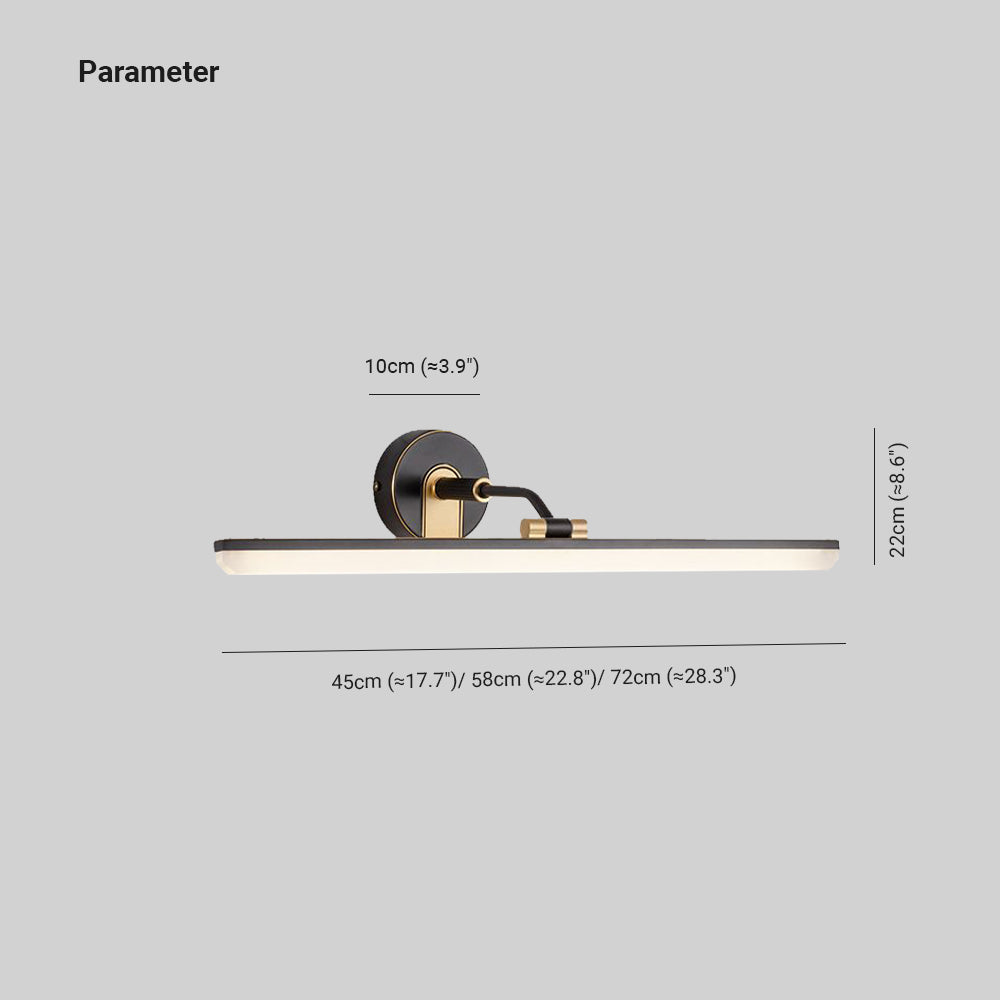 Arisha Industriel Linear LED Wandleuchte Schwarz/Messing Badezimmer Metall Acryl