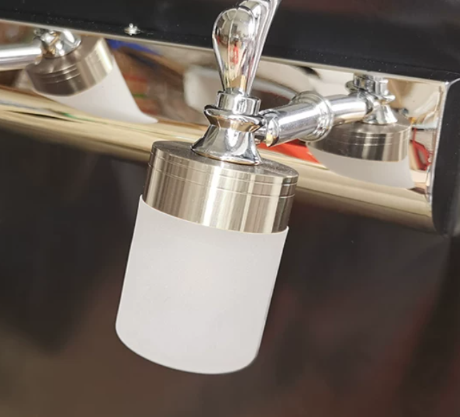 Arisha Moderne Zylindrische LED-Wandleuchte Silber Badezimmerleuchte aus Metall und Acryl, 2/3/4-flammig