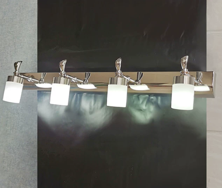 Arisha Moderne Zylindrische LED-Wandleuchte Silber Badezimmerleuchte aus Metall und Acryl, 2/3/4-flammig
