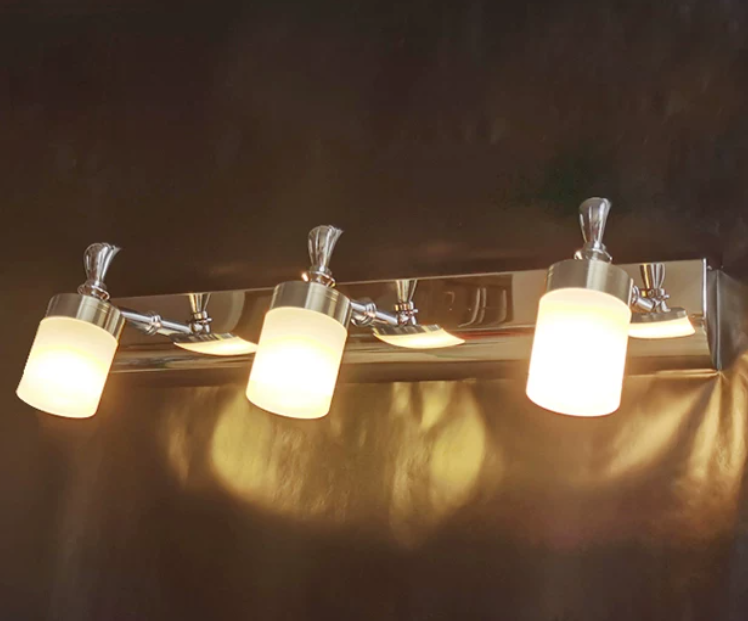 Arisha Moderne Zylindrische LED-Wandleuchte Silber Badezimmerleuchte aus Metall und Acryl, 2/3/4-flammig