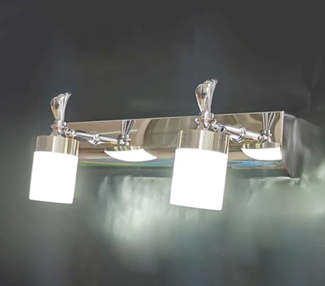 Arisha Moderne Zylindrische LED-Wandleuchte Silber Badezimmerleuchte aus Metall und Acryl, 2/3/4-flammig