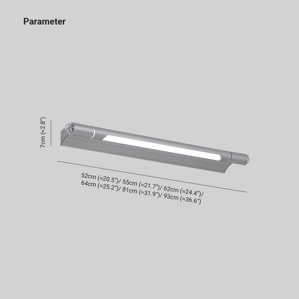 Arisha Minimalistisch Linear Led Wandleuchte Silber Badezimmer Metall Acryl 52/55/62/64/81/93 cm