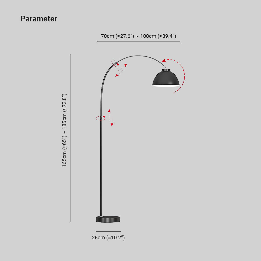 Aria Stehlampe Modern Schale LED Schwarz/Rotwein/Gelb Wohnzimmer