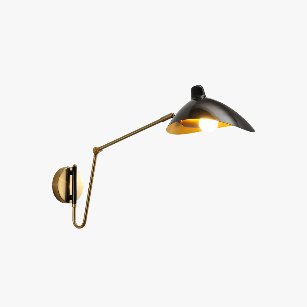 Silva Industrieller LED Wandleuchte Schwarz/Gold Bade/Wohnzimmer Metall
