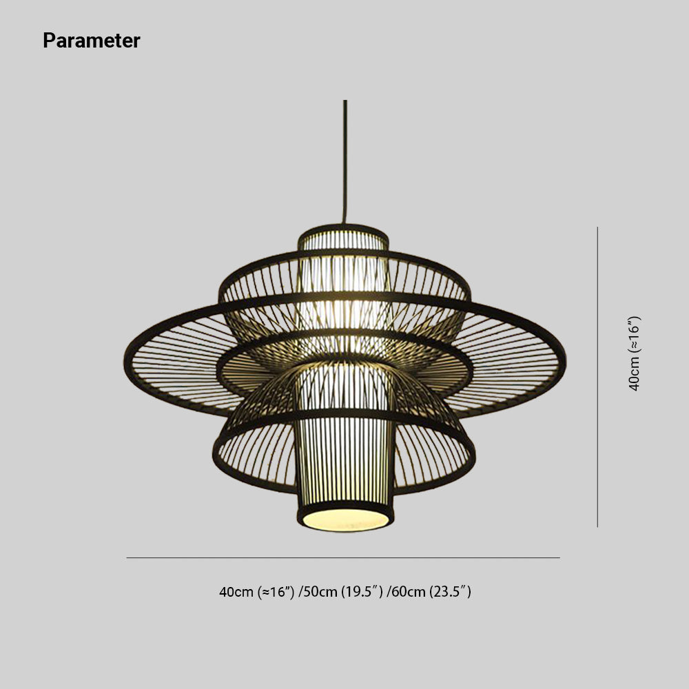 Muto Modern LED Pendelleuchte Schwarz/Beige Wohn/Ess/Schlafzimmer Esstisch Rattan