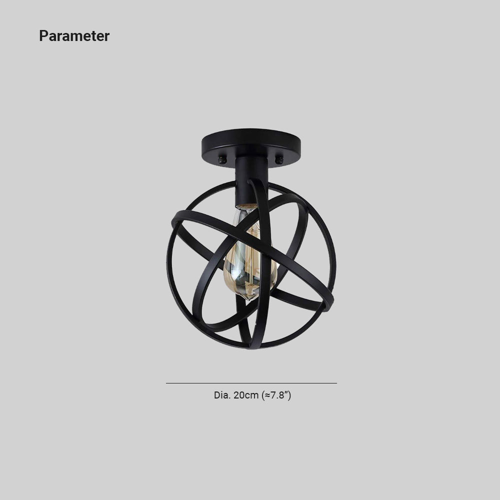 Arisha Vintage LED Deckenleuchte Kugel Schwarz Esszimmer Metall