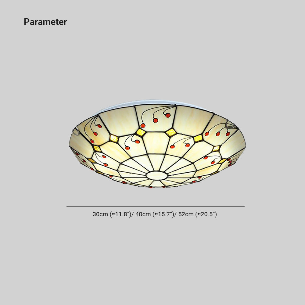 Arisha Vintage LED Deckenleuchte Rund Gold Schlaf/Wohnzimmer Glas