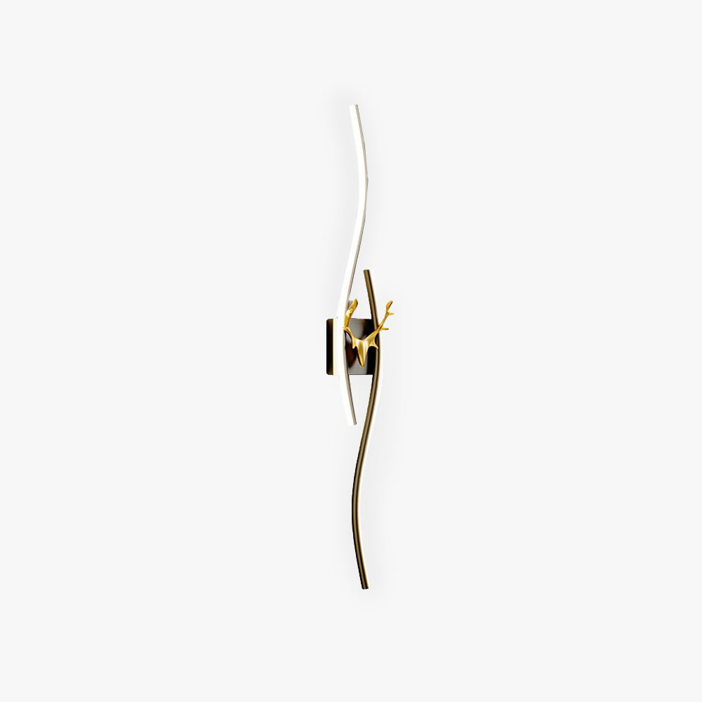 Arisha Modern Linear LED Wandleuchte Schwarz/Gold Innen Metall Dimmbar