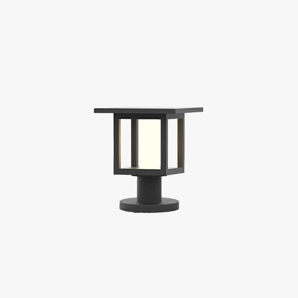 Ray Modern LED Außenleuchte Schwarz Garten/Terrasse Metall&Glas Quadrat Solarenergie 37/80CM lang