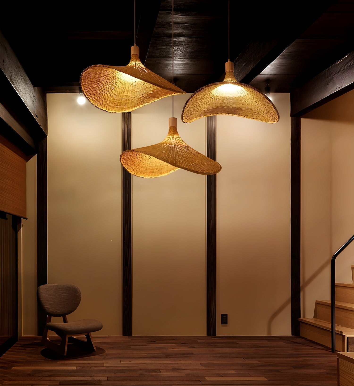 Marona Rattan-Vintage-Pendelleuchte-Letslighting