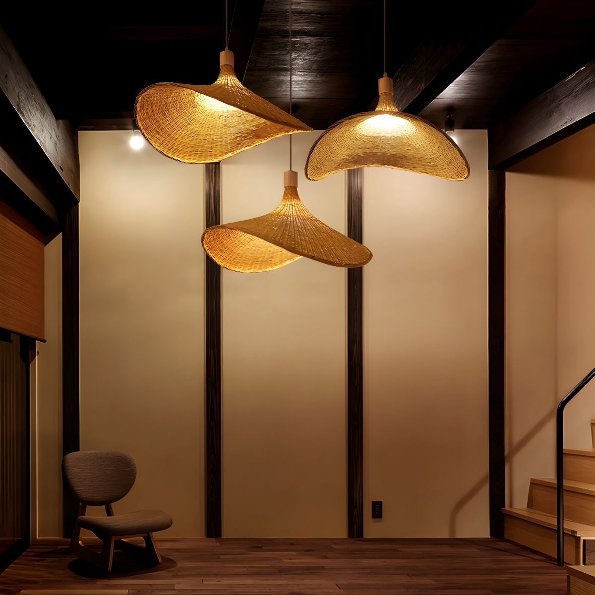 Marona Rattan-Vintage-Pendelleuchte-Letslighting