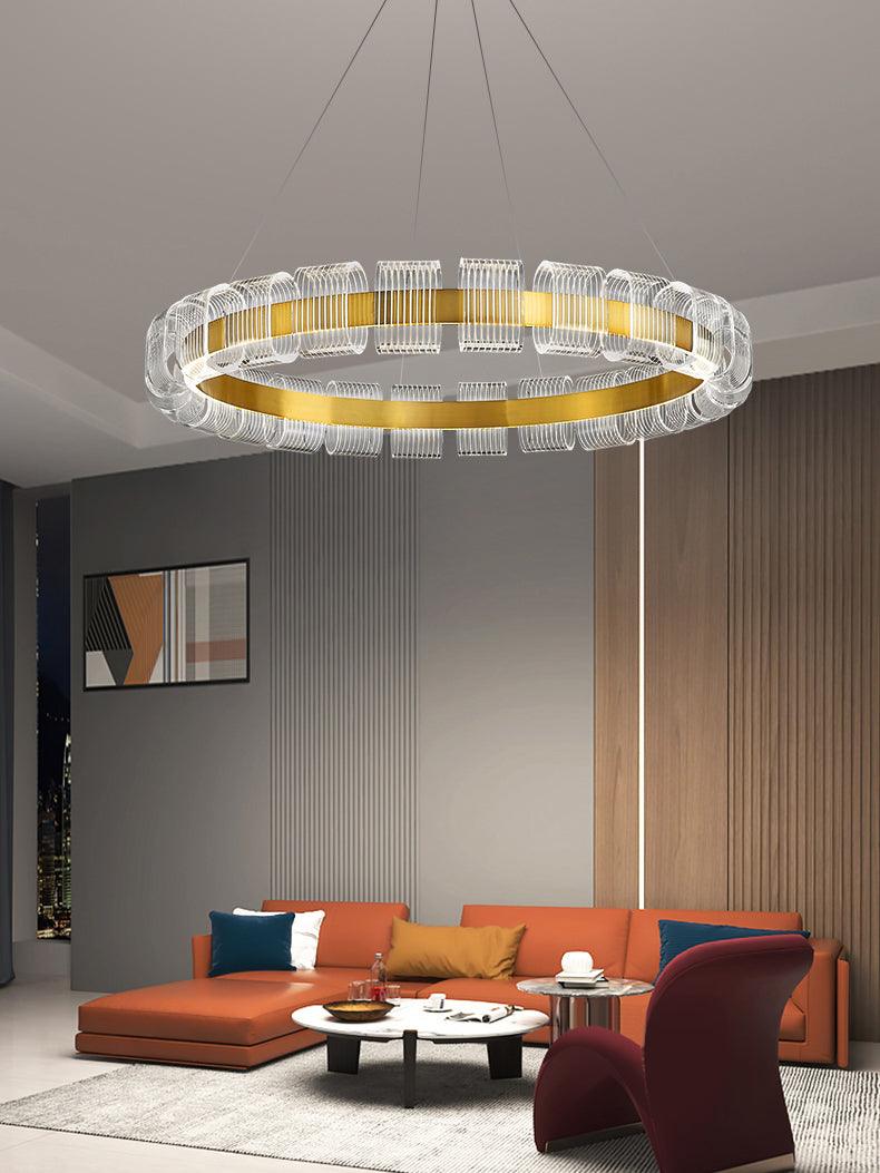 Abrahamson Modern Minimalist Luxury Bangle Metal Chandelier - Blowlighting