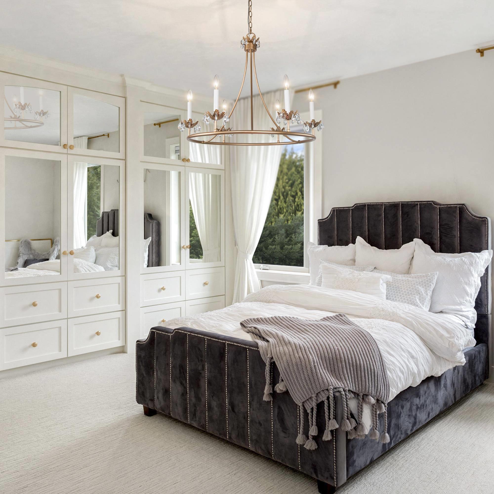 Yrvuvyh Vintage Industrial Luxury Brass Crystal Chandelier - Letslighting