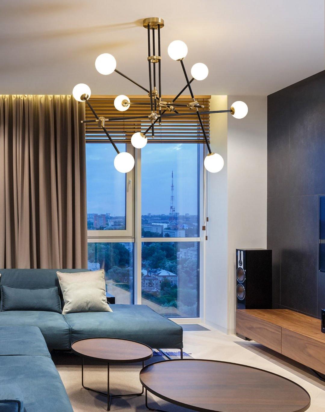 Lustra Kronleuchter SI Messing Glas Globus-Letslighting