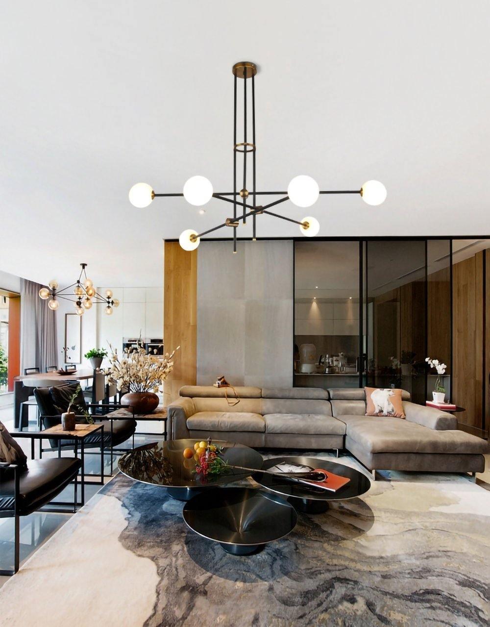 Lustra Kronleuchter SI Messing Glas Globus-Letslighting