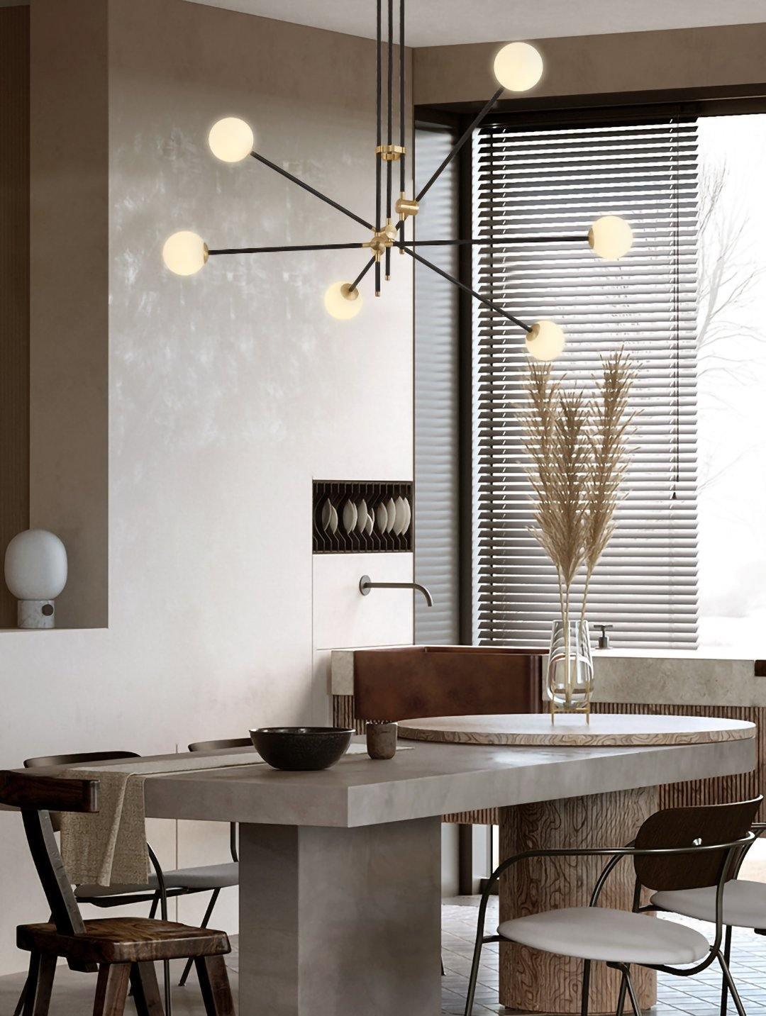 Lustra Kronleuchter SI Messing Glas Globus-Letslighting