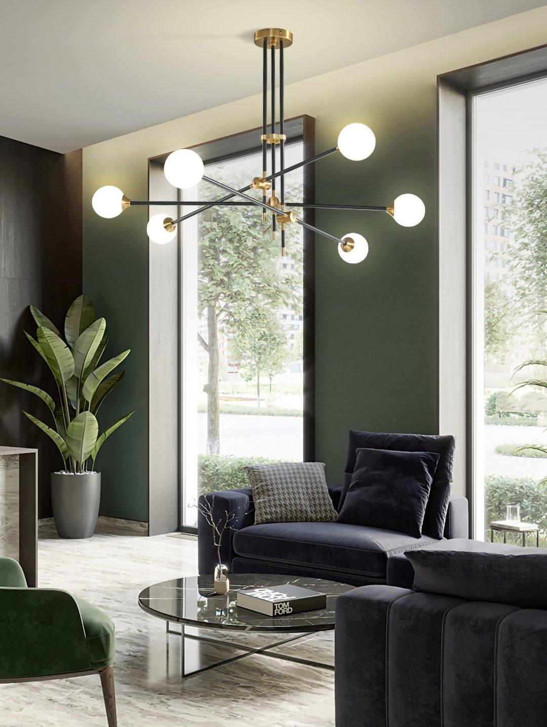 Lustra Kronleuchter SI Messing Glas Globus-Letslighting
