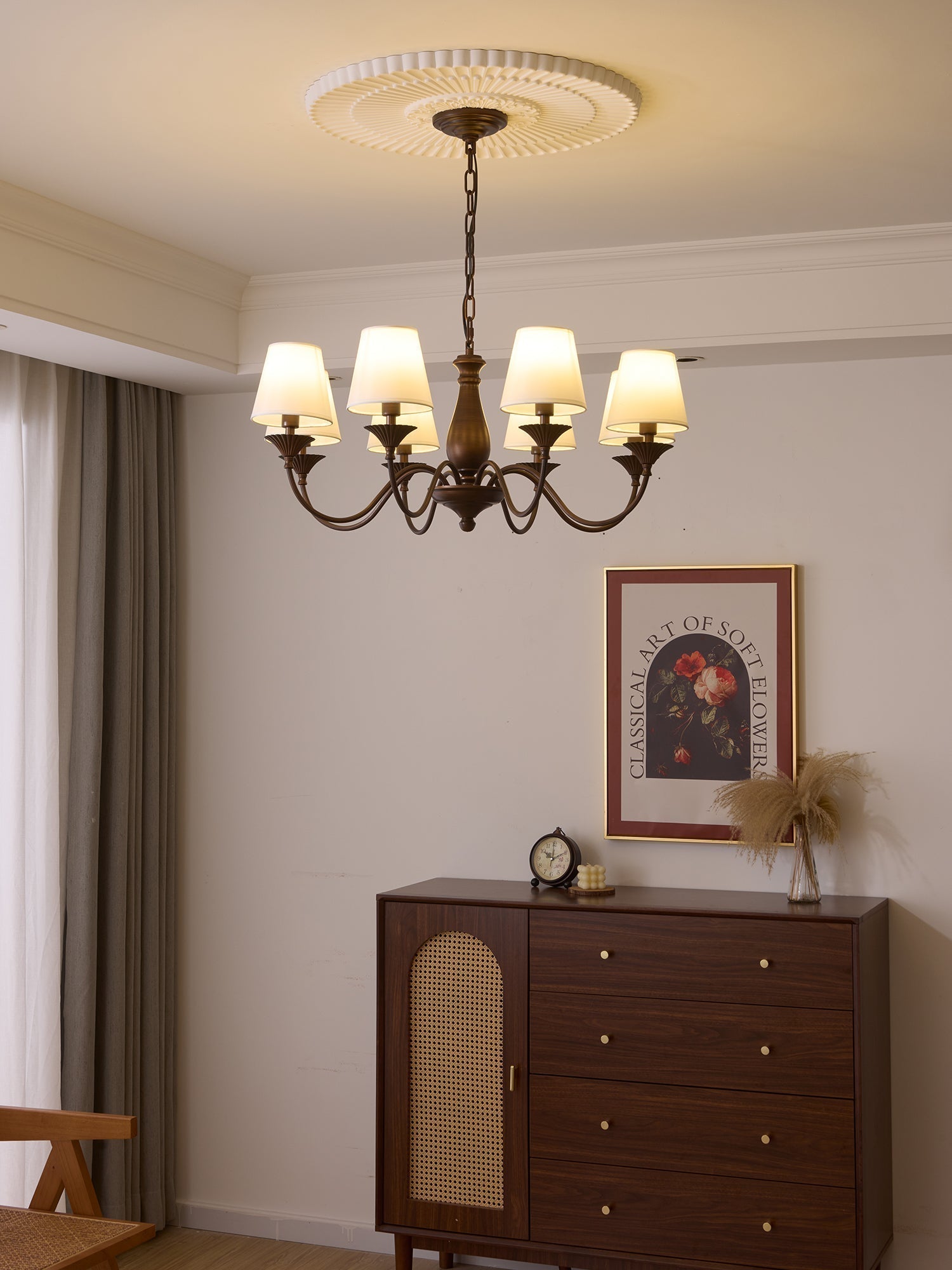 Aurora Kronleuchter Stoffschirm Vintage-Letslighting