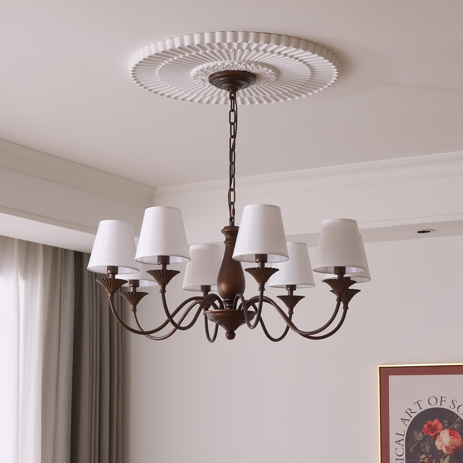 Aurora Kronleuchter Stoffschirm Vintage-Letslighting