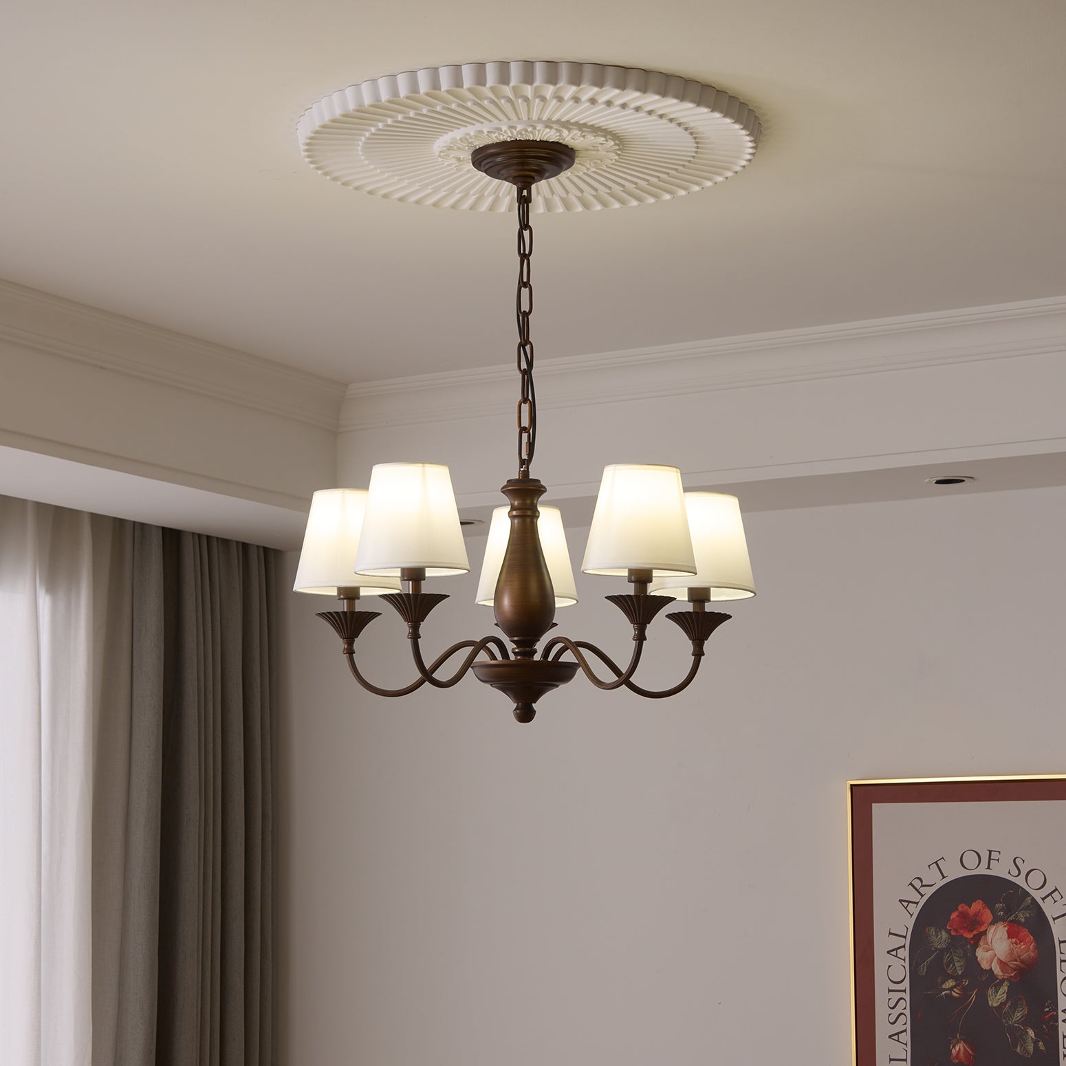 Aurora Kronleuchter Stoffschirm Vintage-Letslighting