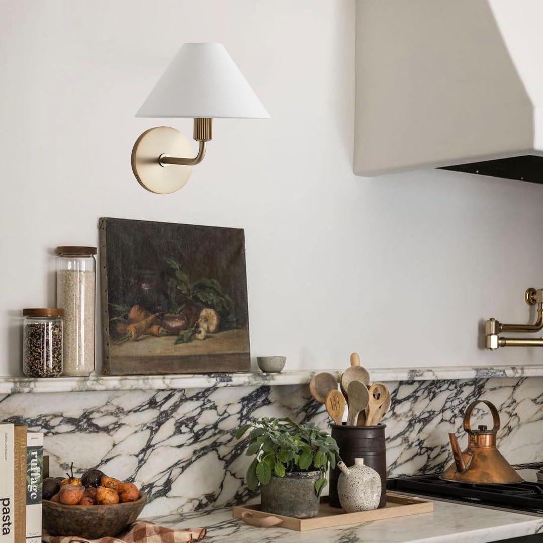 Cisoren Traditionelle Einzigartige Messing Stoff Wandleuchte-Letslighting